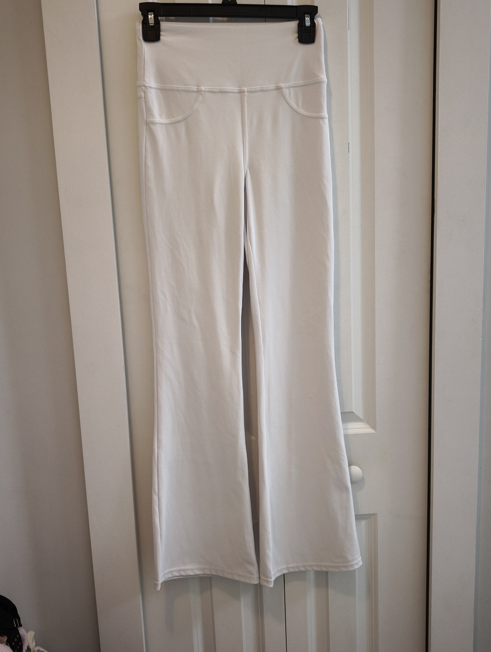 Halara Wide Leg Pants XS White High Waisted Yoga Lounge Stretch Athleisure